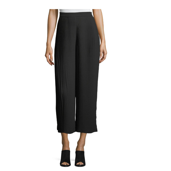 Eileen Fisher Knife-Pleated Wide-Leg Ankle Pants sz M - Picture 1 of 9